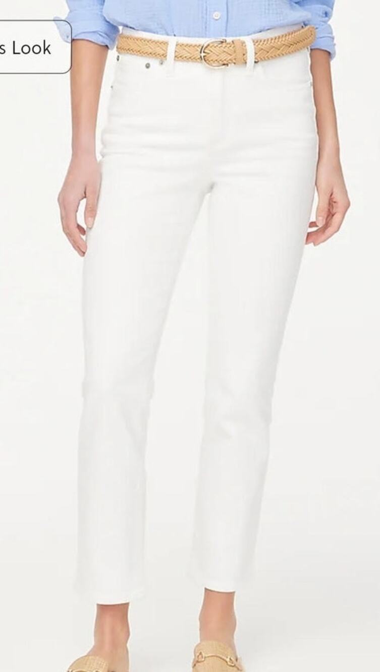 NWT J. Crew Essential Straight White Jean In All-day Stretch 28